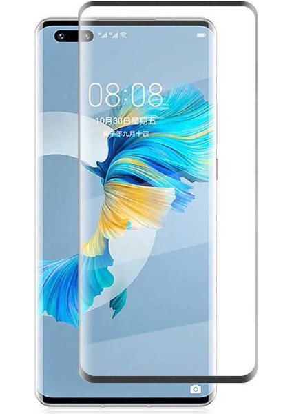 Huawei Mate 40 Pro Kılıf Niss Deri Görünümlü Silikon+Full Ekran Koruyucu Lacivert fiyatları