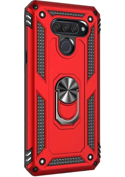 Samsung Galaxy Note 10 Plus Kılıf Vega Standlı Yüzüklü Mıknatıslı Kırmızı
