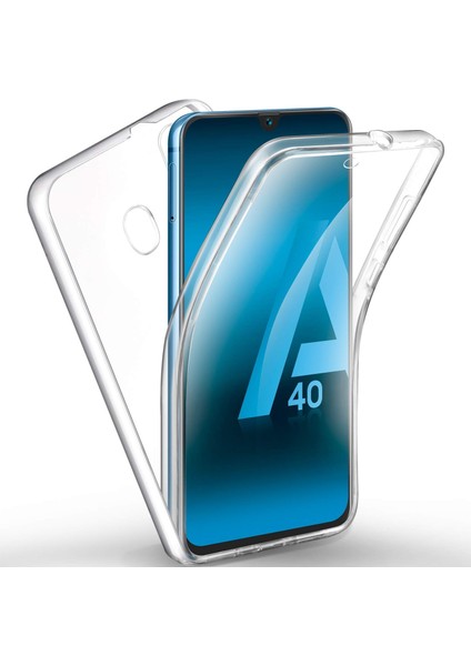 Samsung Galaxy A40 Kılıf Ön Arka Şeffaf Silikon Koruma Şeffaf