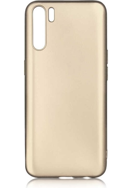 Oppo A91 Kılıf Premier Silikon Esnek Koruma+Nano Glass Gold