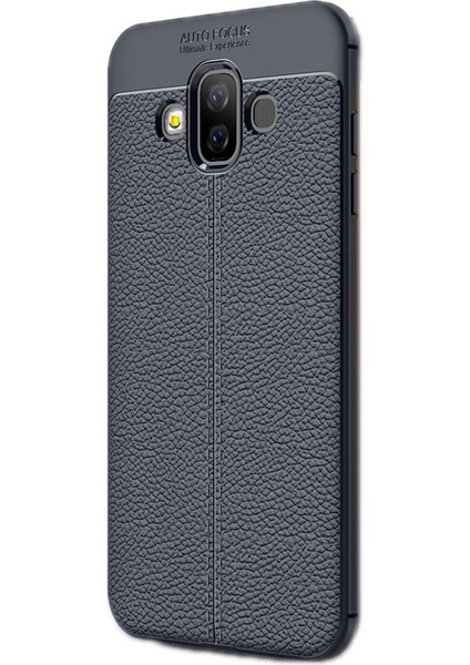 Samsung Galaxy J7 Duo Kılıf Niss Silikon+Nano Ekran Koruma Lacivert
