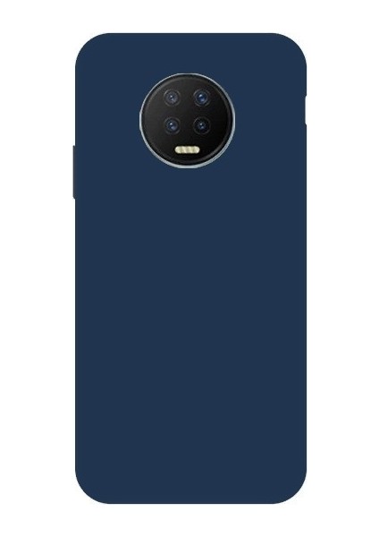 Infinix Note 7 Kılıf Premier Silikon Mat Koruma+Nano Glass Lacivert