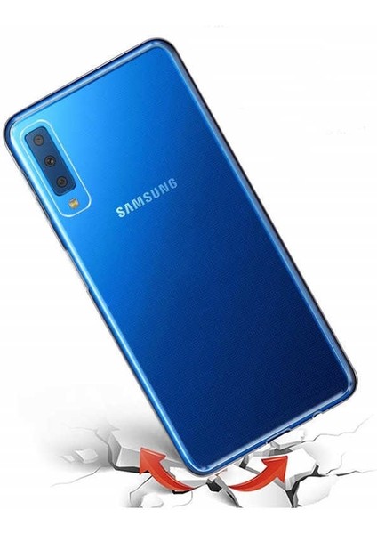 Samsung Galaxy A7 2018 Kılıf Süper Silikon+Nano Glass Şeffaf modelleri