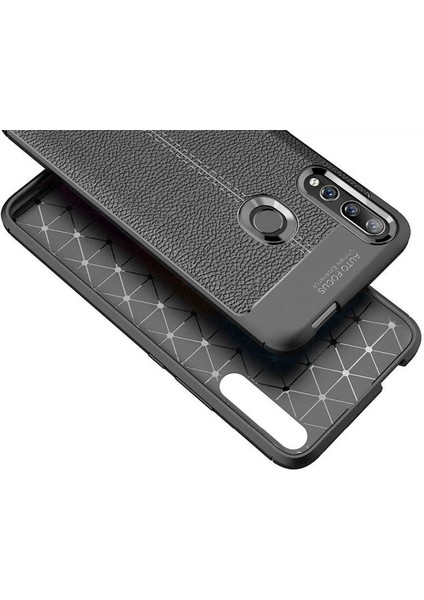 Huawei Honor 9x Kılıf Niss Silikon Deri Görünümlü+Nano Glass Siyah modelleri