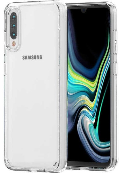 Samsung Galaxy A50S Kılıf Coss Şeffaf Sert Kapak+Nano Glass Şeffaf