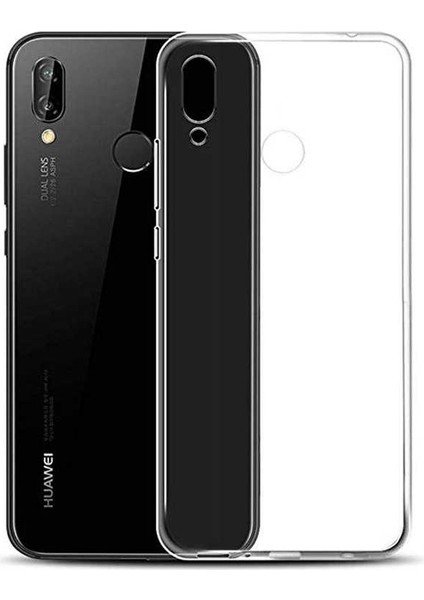 Huawei Y6 2019 Kılıf Süper Silikon Yumuşak Koruma+Nano Glass Renksiz