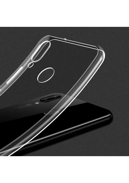 Huawei Y6 2019 Kılıf Süper Silikon Yumuşak Koruma+Nano Glass Renksiz