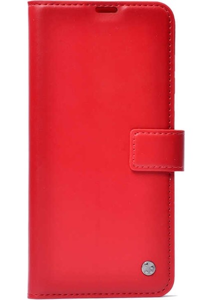Samsung Galaxy S10 Lite Kılıf Kar Delüx Cüzdan Kartvizitli Kopçalı Kırmızı