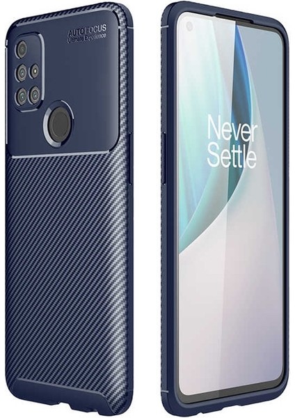 Oneplus Nord N10 5g Kılıf Negro Karbon Dizayn Silikon Lacivert