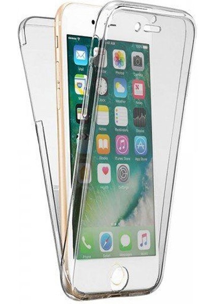 Apple iPhone 8 Kılıf Ön Arka Şeffaf Silikon Koruma Şeffaf