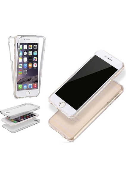 Apple iPhone 8 Kılıf Ön Arka Şeffaf Silikon Koruma Şeffaf