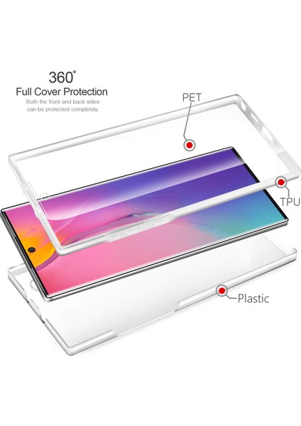 Samsung Galaxy Note 10 Plus Kılıf Ön Arka Şeffaf Silikon Koruma Şeffaf fiyatları
