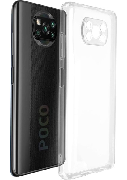 Xiaomi Poco X3 Nfc Kılıf Kamera Korumalı Şeffaf Silikon Renksiz
