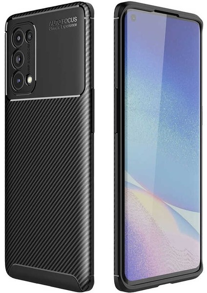 Oppo Reno 5 5g Kılıf Negro Karbon Dizayn Silikon Siyah