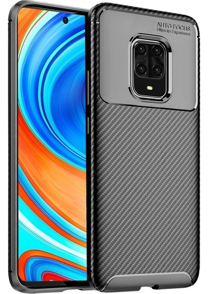Xiaomi Redmi Note 9 Pro Kılıf Negro Karbon Dizayn Silikon Siyah