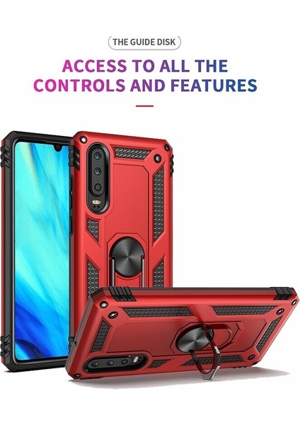 Huawei P Smart Pro 2019 Kılıf Vega Standlı Yüzüklü Mıknatıslı+Nano Glass Bronz fırsatları