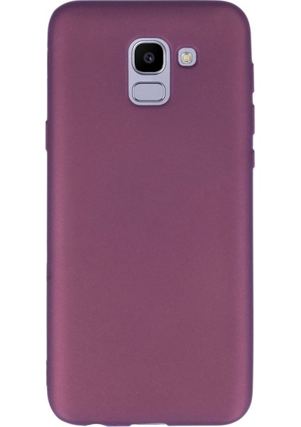 Samsung Galaxy J6 Kılıf Premier Esnek Silikon+Nano Glass Mürdüm
