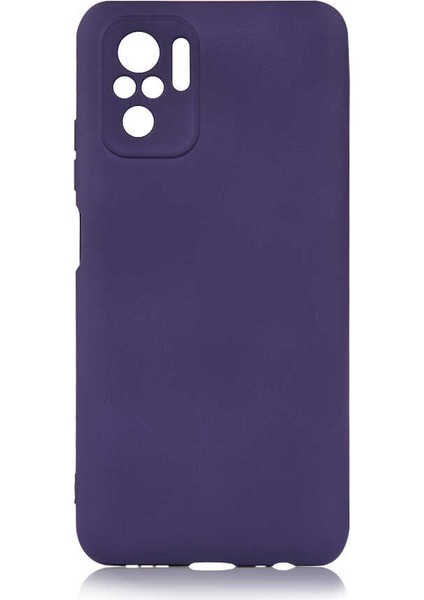 Xiaomi Redmi Note 10 Kılıf Kamera Korumalı Mat Soft Premier Silikon+Nano Glass Lacivert