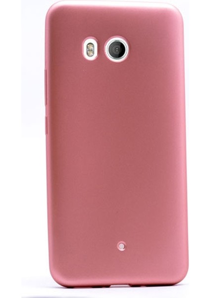 Htc U11 Kılıf Premier Silikon Kılıf Mat Kılıf+Nano Glass Ekran Koruyucu Bronz