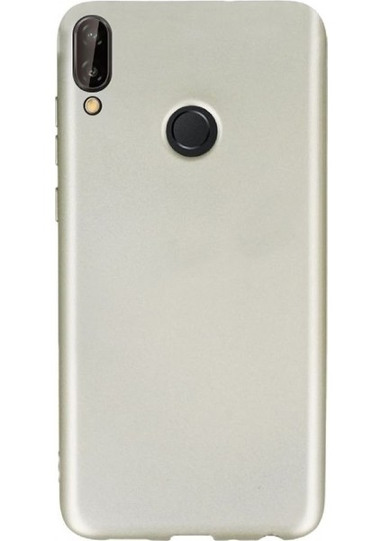 Huawei Y7 2019 Kılıf Premier Silikon Esnek Koruma+Nano Glass Gold