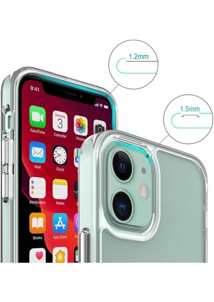 Apple iPhone 12 Kılıf Gard Nitro Şeffaf Sert Silikon Renksiz
