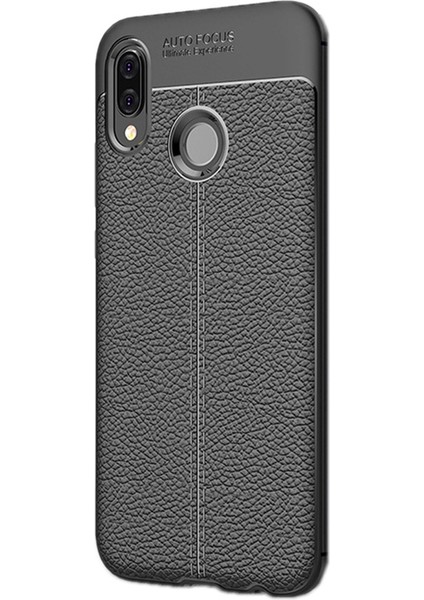 Samsung Galaxy A20 Kılıf Niss Silikon Deri Görünümlü Siyah