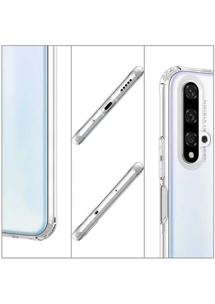 Huawei Nova 5t Kılıf Antishock Sert Kapak+Nano Glass Renksiz fiyatları