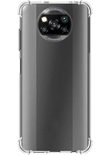 Xiaomi Poco X3 Nfc Kılıf Antishock Koruma Sert Silikon + Full Nano Ekran Renksiz