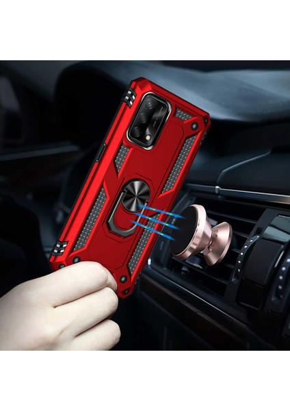 Oppo A54 4g Kılıf Vega Tank Standlı Yüzüklü Mıknatıslı Gold