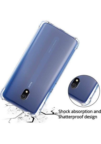 Xiaomi Redmi 8A Kılıf Antishock Ultra Koruma Kapak+Nano Glass Şeffaf modelleri
