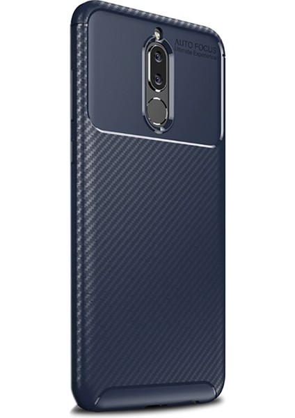 Huawei Mate 10 Lite Kılıf Negro Karbon Dizayn Silikon + Nano Lacivert