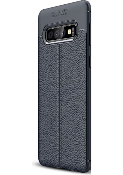 Samsung Galaxy S10 Plus Kılıf Niss Silikon+Renkli Full Cam Lacivert