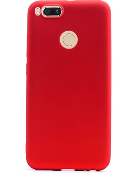 Xiaomi Mi A1 Kılıf Premier Silikon Kılıf+Nano Glass Koruyucu Kırmızı