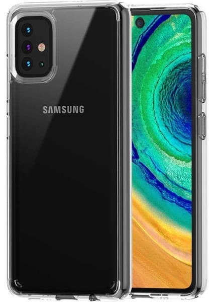 Samsung Galaxy A51 Kılıf Coss Şeffaf Sert Kapak Şeffaf