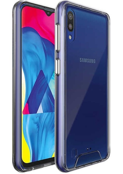 Samsung Galaxy M10 Kılıf Gard Nitro Şeffaf Silikon+Nano Glass Şeffaf