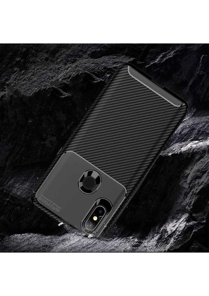 Xiaomi Mi Mix 3 Kılıf Negro Karbon Dizayn Silikon Siyah