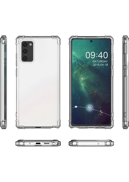 Samsung Galaxy Note 20 Kılıf Antishock Ultra Sert Silikon Darbe Dayanıklı Renksiz modelleri