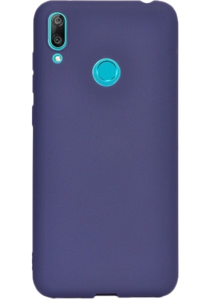 Huawei Y6S 2019 Kılıf Premier Silikon Esnek Koruma+Nano Glass Lacivert