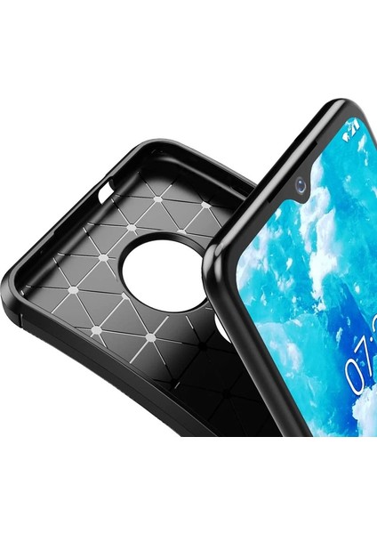 Nokia 7.2 Kılıf Negro Karbon Dizayn Silikon+Nano Glass Siyah fiyatları