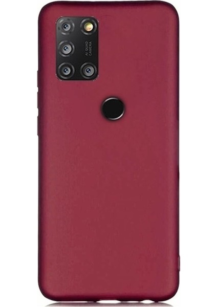 Alcatel 3x 2020 Kılıf Premier Mat Silikon Esnek Koruma+Nano Glass Mürdüm