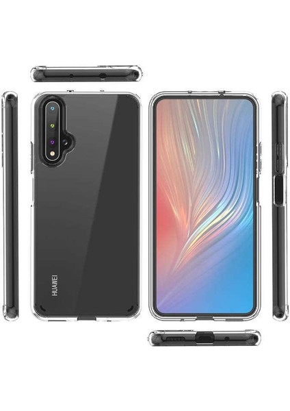 Huawei Honor 20 Kılıf Coss Şeffaf Sert Kapak Şeffaf