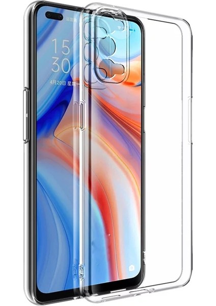 Oppo Reno 4 Kılıf Kamera Korumalı Şeffaf Silikon Renksiz