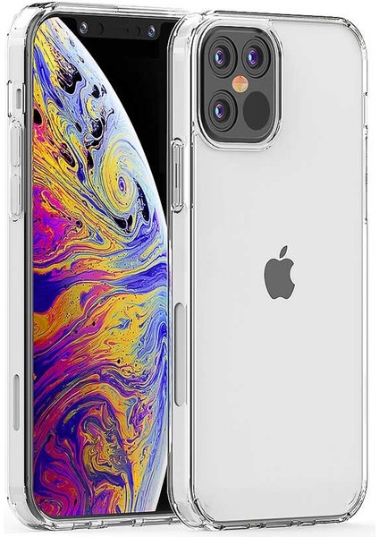 Apple iPhone 12 Pro Max Kılıf Coss Şeffaf Sert Kapak+Nano Glass Şeffaf