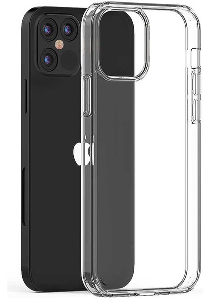 Apple iPhone 12 Pro Max Kılıf Coss Şeffaf Sert Kapak+Nano Glass Şeffaf