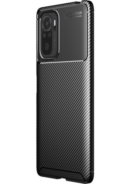 Xiaomi Redmi Note 10S Kılıf Negro Karbon Dizayn Silikon+Nano Glass Siyah