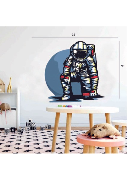 3D Astronot 95X95 Sticker