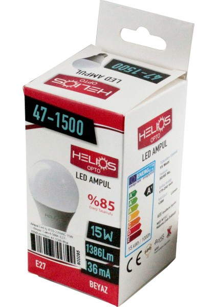 Iç Mekan LED Ampul (220V)(15W)(BEYAZ)(6.500K)(E27)