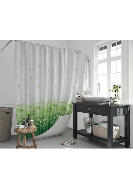 Jackline Banyo Duş Perdesi 5020 Tek Kanat Yeşil 180X200