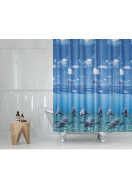 Tropik Banyo Duş Perdesi 8852 Tek Kanat 1X120X200