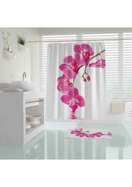 Tropik Orchid Banyo Duş Perdesi Tek Kanat 1X120X200